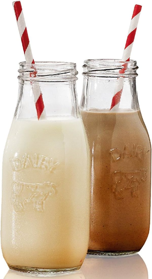 Circleware_Country_Milk_Bottles_Set_of_6_Drinking_Glasses_Home_and_Kitchen_Dairy_Cow Circleware Country Milk Bottles Set of 6 Drinking Glasses