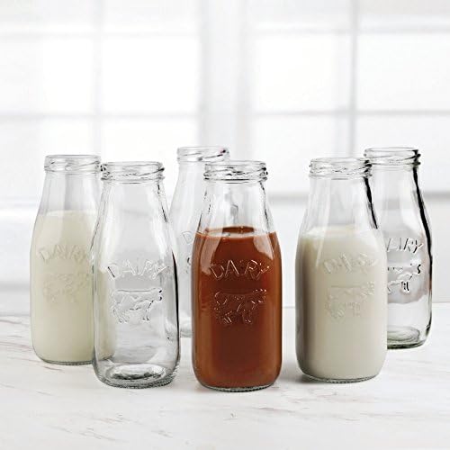 Circleware_Country_Milk_Bottles_Set_of_6_Drinking_Glasses_Home_and_Kitchen_Dairy_Cow_Glassware_for_Water_1 Circleware Country Milk Bottles Set of 6 Drinking Glasses