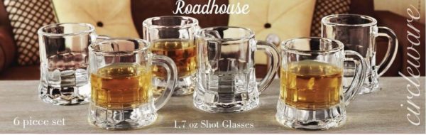 Circleware_Roadhouse_Mini_Mason_Beer_Mug_Heavy_Base_Glasses_Set_of_ Roadhouse Mini Mason Beer Mug Heavy Base Glasses Set of 6pcs