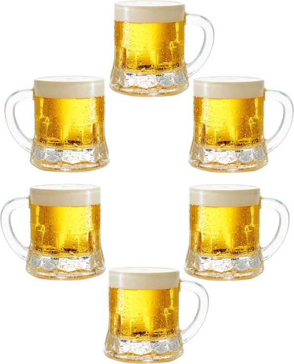 Circleware_Roadhouse_Mini_Mason_Beer_Mug_Heavy_Base_Glasses_Set_of_6 Roadhouse Mini Mason Beer Mug Heavy Base Glasses Set of 6pcs