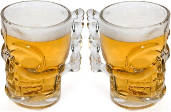Circleware_Skull_Face_Beer_Mug_Drinking_Glasses_with_Handle Skull Face Beer Mug Drinking Glasses with Handle set of 2pcs