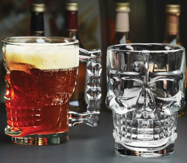 Circleware_Skull_Face_Beer_Mug_Drinking_Glasses_with_Handle_Set _of2_ Skull Face Beer Mug Drinking Glasses with Handle set of 2pcs
