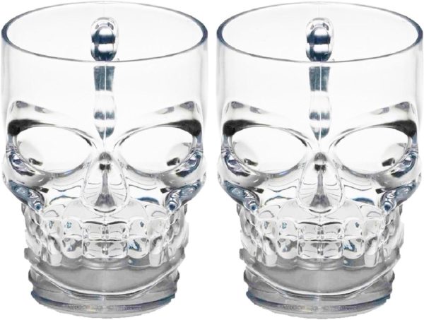 Circleware_Skull_Face_Beer_Mug_Drinking_Glasses_with_Handle_Set _of_2_ Skull Face Beer Mug