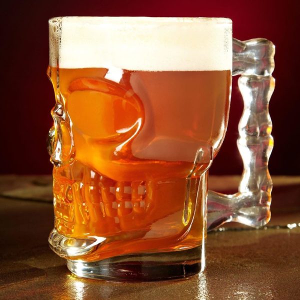 Circleware_Skull_Face_Beer_Mug_Drinking_Glasses_with_Handle_Set_ Skull Face Beer Mug Drinking Glasses with Handle set of 2pcs