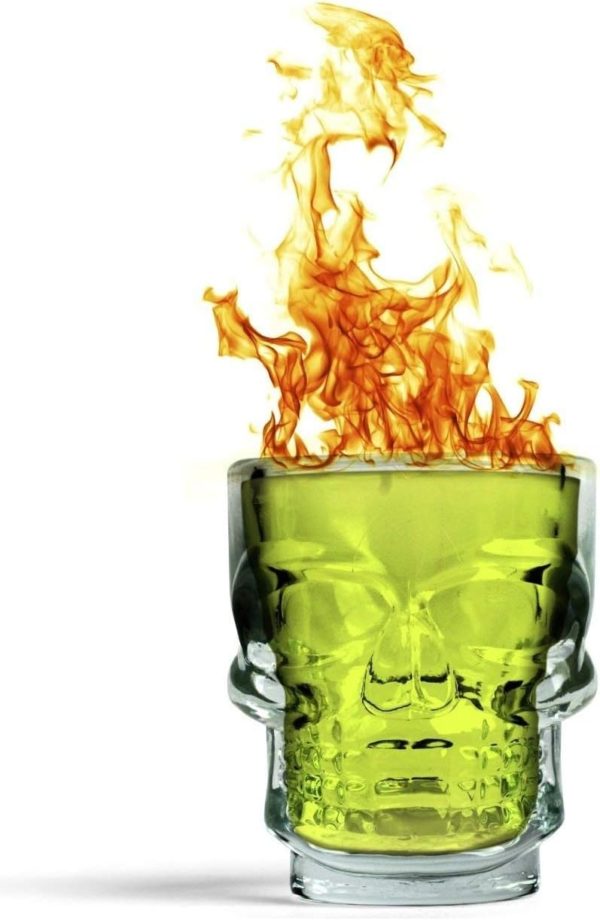 Circleware_Skull_Face_Heavy_Base_Whiskey_Shot Glasses Circleware Skull Face Heavy Base Whiskey Shot Glasses Set of 6 pcs