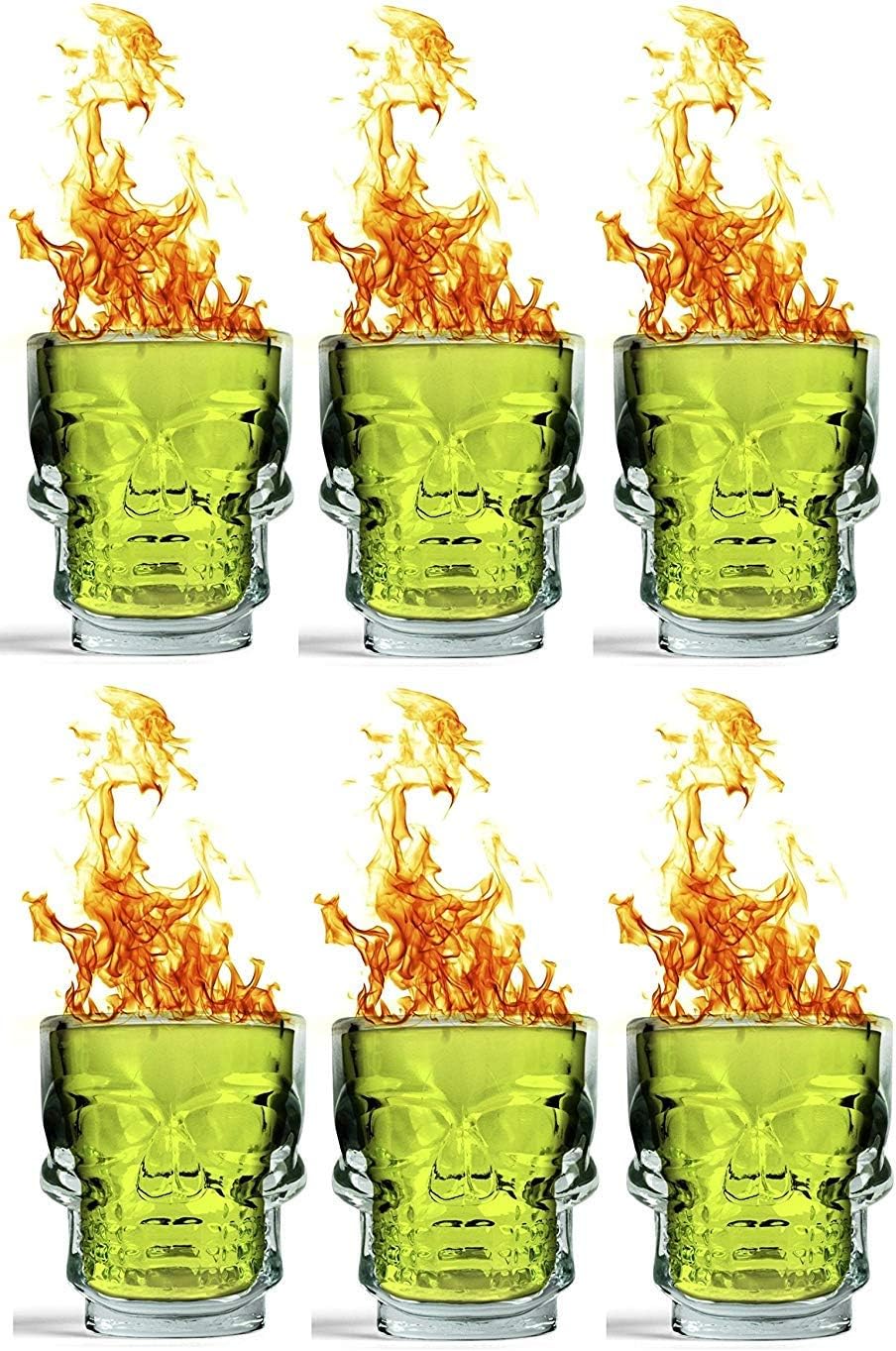 Circleware Skull Face Heavy Base Whiskey Shot Glasses