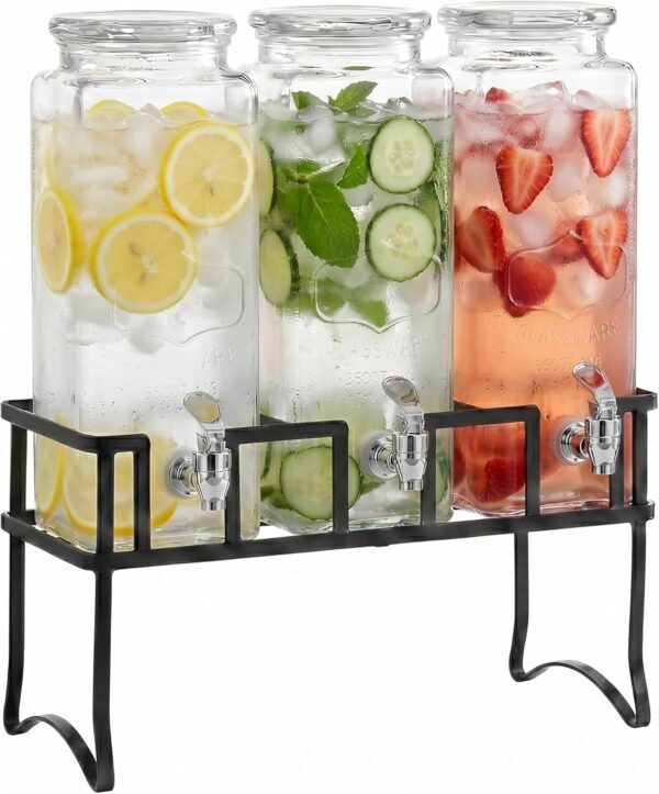 beverage Circleware Triple Chalkboard Beverage Dispensers
