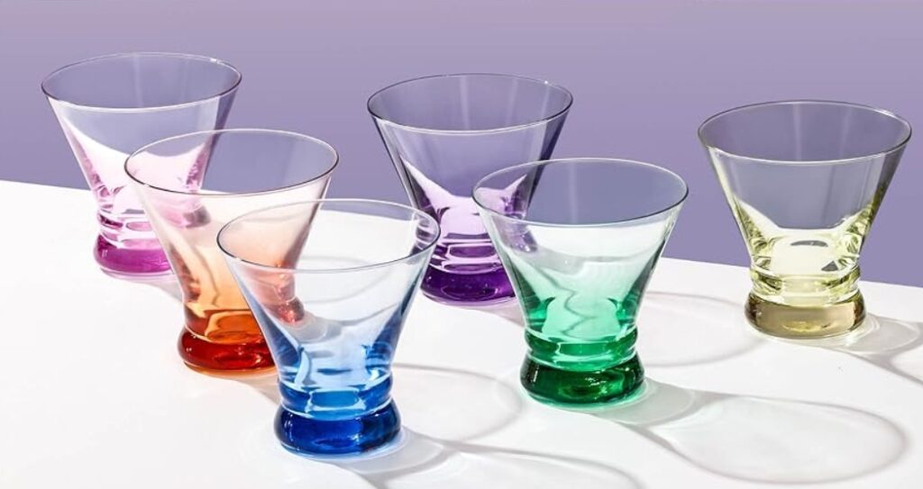 6-Piece Stemless Martini Glass Set